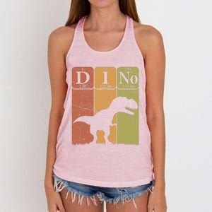 Dinosaur Periodic Table Elements T Rex Dino Paleontologist Women's Knotted Racerback Tank