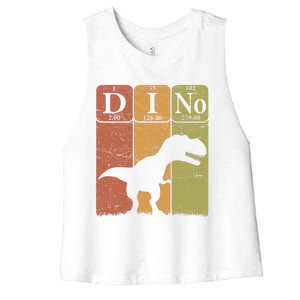 Dinosaur Periodic Table Elements T Rex Dino Paleontologist Women's Racerback Cropped Tank