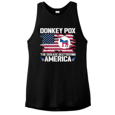 Donkey Pox The Disease Destroying America Funny Anti Biden Ladies PosiCharge Tri-Blend Wicking Tank