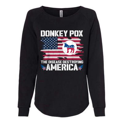 Donkey Pox The Disease Destroying America Funny Anti Biden Womens California Wash Sweatshirt