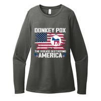 Donkey Pox The Disease Destroying America Funny Anti Biden Womens CVC Long Sleeve Shirt