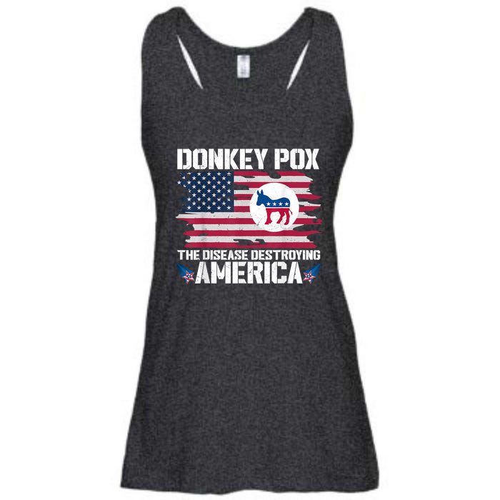 Donkey Pox The Disease Destroying America Funny Anti Biden Ladies Essential Flowy Tank