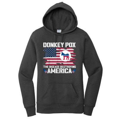 Donkey Pox The Disease Destroying America Funny Anti Biden Women's Pullover Hoodie