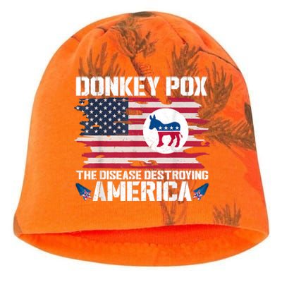 Donkey Pox The Disease Destroying America Funny Anti Biden Kati - Camo Knit Beanie