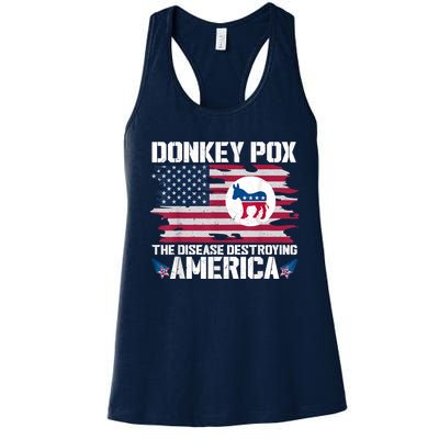 Donkey Pox The Disease Destroying America Funny Anti Biden Women's Racerback Tank