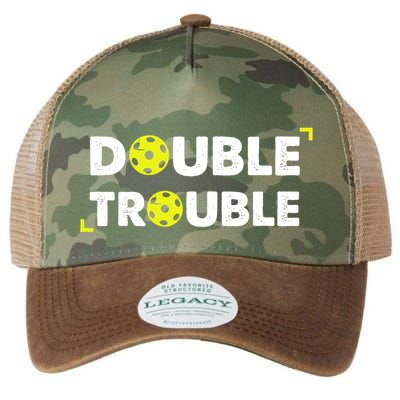 Double Pickleball Trouble Pickle Ball Pickle Ball Player Legacy Tie Dye Trucker Hat