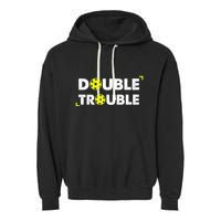 Double Pickleball Trouble Pickle Ball Pickle Ball Player Garment-Dyed Fleece Hoodie