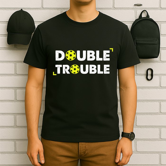 Double Pickleball Trouble Pickle Ball Pickle Ball Player T-Shirt