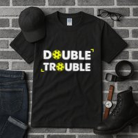 Double Pickleball Trouble Pickle Ball Pickle Ball Player Tall T-Shirt