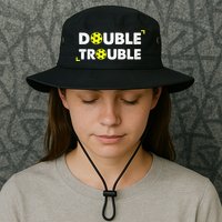 Double Pickleball Trouble Pickle Ball Pickle Ball Player Bucket Hat