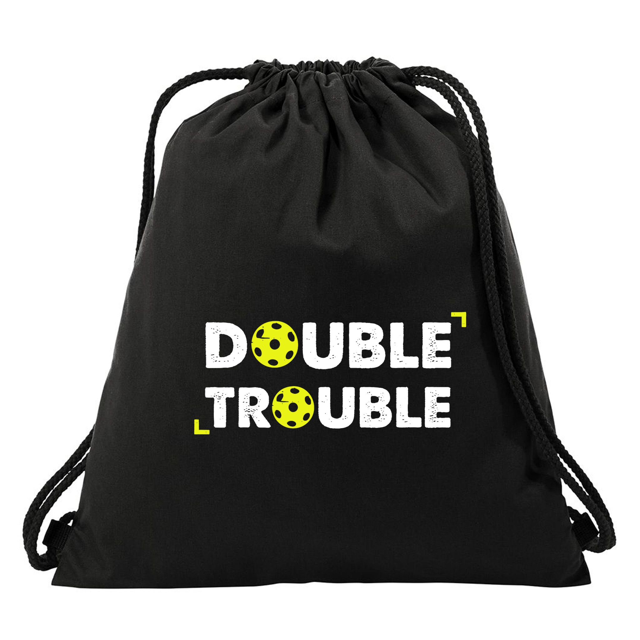 Double Pickleball Trouble Pickle Ball Pickle Ball Player Drawstring Bag