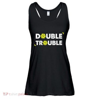 Double Pickleball Trouble Pickle Ball Pickle Ball Player Ladies Essential Flowy Tank