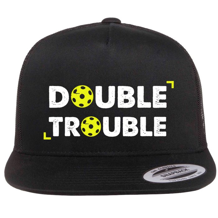 Double Pickleball Trouble Pickle Ball Pickle Ball Player Flatbill Hat