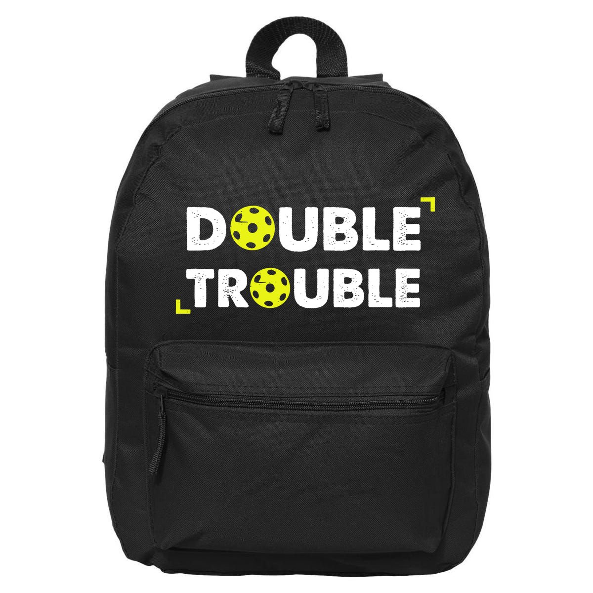 Double Pickleball Trouble Pickle Ball Pickle Ball Player 16 in Basic Backpack