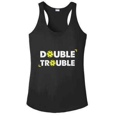 Double Pickleball Trouble Pickle Ball Pickle Ball Player Ladies PosiCharge Competitor Racerback Tank