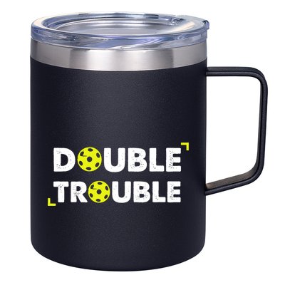 Double Pickleball Trouble Pickle Ball Pickle Ball Player 12oz Stainless Steel Coffee Mug