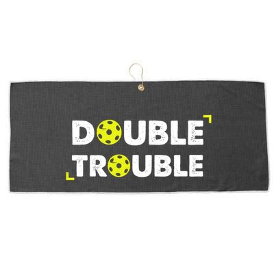 Double Pickleball Trouble Pickle Ball Pickle Ball Player Large Microfiber Waffle Golf Towel