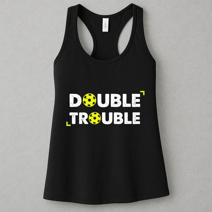Double Pickleball Trouble Pickle Ball Pickle Ball Player Womens Tank Top