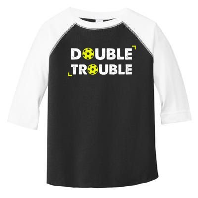 Double Pickleball Trouble Pickle Ball Pickle Ball Player Toddler Fine Jersey T-Shirt