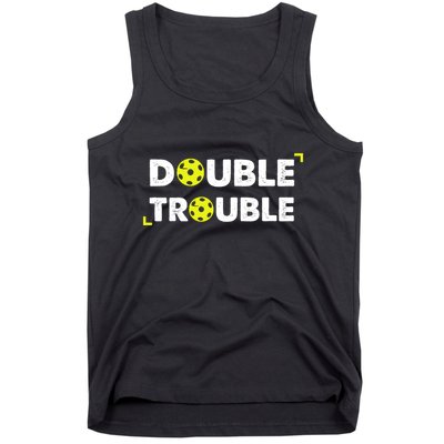 Double Pickleball Trouble Pickle Ball Pickle Ball Player Tank Top