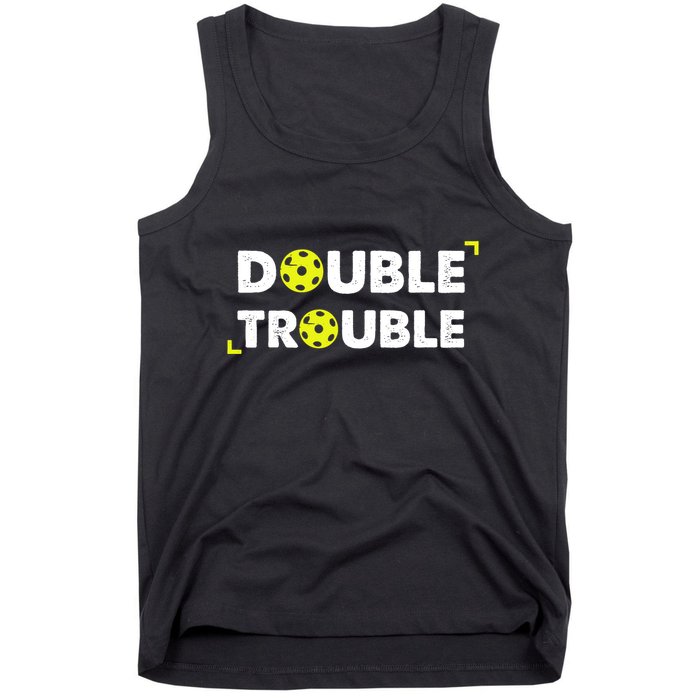 Double Pickleball Trouble Pickle Ball Pickle Ball Player Tank Top