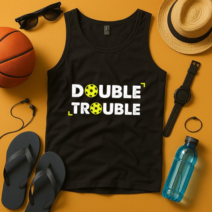 Double Pickleball Trouble Pickle Ball Pickle Ball Player Tank Top