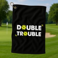 Double Pickleball Trouble Pickle Ball Pickle Ball Player Golf Towel