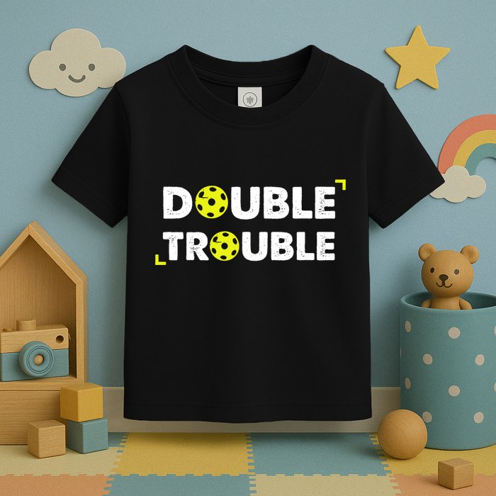 Double Pickleball Trouble Pickle Ball Pickle Ball Player Toddler T-Shirt
