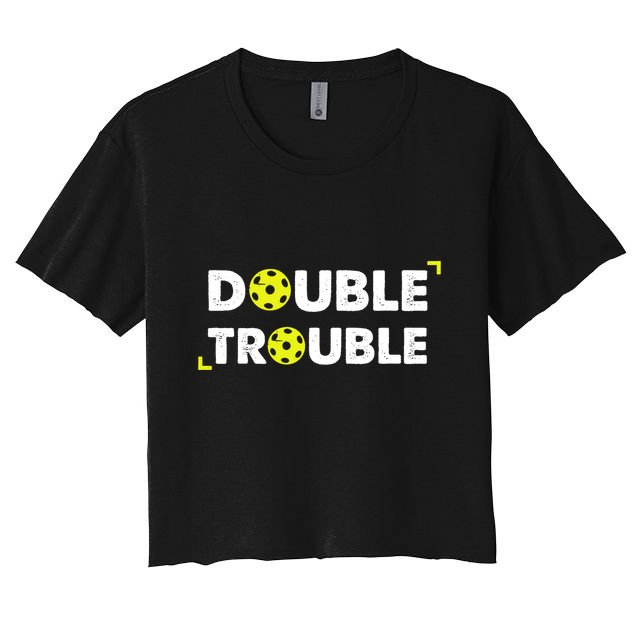 Double Pickleball Trouble Pickle Ball Pickle Ball Player Crop Top