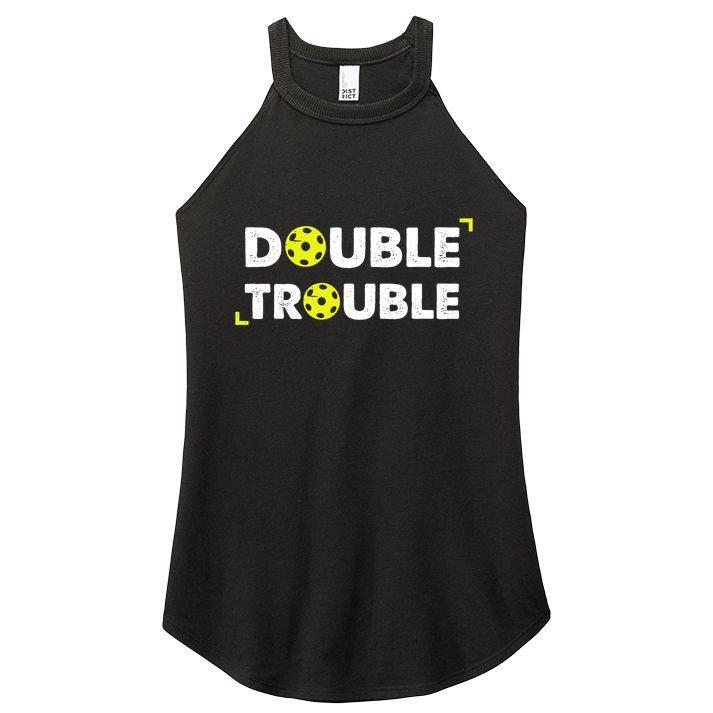 Double Pickleball Trouble Pickle Ball Pickle Ball Player Women's Perfect Tri Rocker Tank