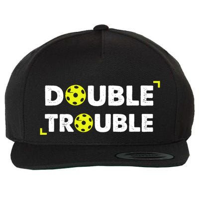 Double Pickleball Trouble Pickle Ball Pickle Ball Player Wool Snapback Cap