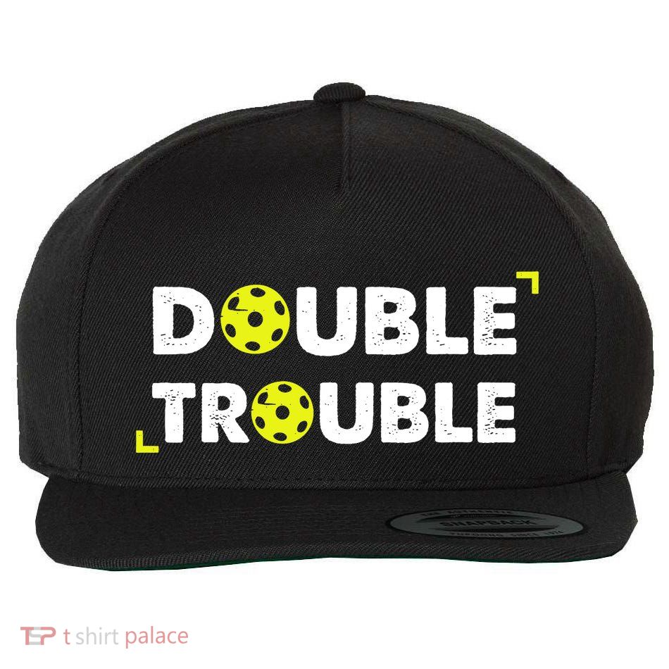 Double Pickleball Trouble Pickle Ball Pickle Ball Player Wool Snapback Cap