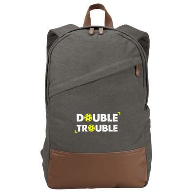 Double Pickleball Trouble Pickle Ball Pickle Ball Player Cotton Canvas Backpack