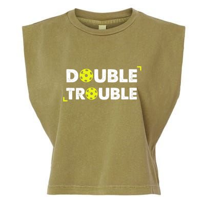 Double Pickleball Trouble Pickle Ball Pickle Ball Player Garment-Dyed Women's Muscle Tee