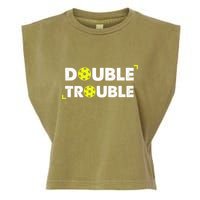 Double Pickleball Trouble Pickle Ball Pickle Ball Player Garment-Dyed Women's Muscle Tee