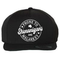 Distressed Prone to Shenanigans and Malarkey Wool Snapback Cap