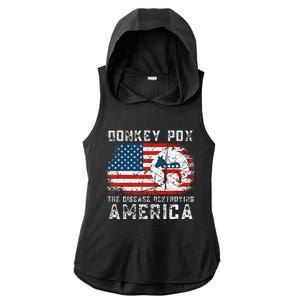 Donkey Pox The Disease Destroying America Funny Anti Biden Ladies PosiCharge Tri-Blend Wicking Draft Hoodie Tank