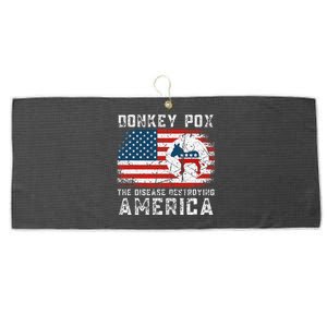 Donkey Pox The Disease Destroying America Funny Anti Biden Large Microfiber Waffle Golf Towel