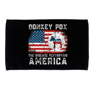 Donkey Pox The Disease Destroying America Funny Anti Biden Microfiber Hand Towel