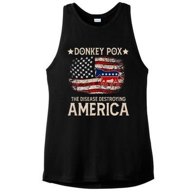 Donkey Pox The Disease Destroying America Funny Donkeypox Ladies PosiCharge Tri-Blend Wicking Tank