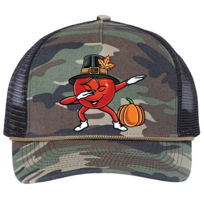 Dabbing Pilgrim Tomato Thanksgiving Gift Retro Rope Trucker Hat Cap