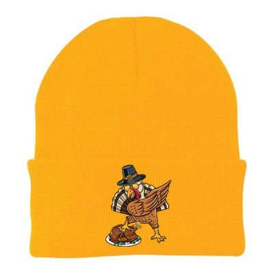 Dabbing Pilgrim Turkey Thanksgiving Gift Knit Cap Winter Beanie