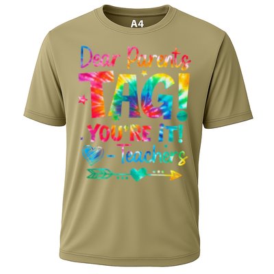 Dear Parents Tag Youre It Love Teachers Tie Dye Funny Gifts Cooling Performance Crew T-Shirt