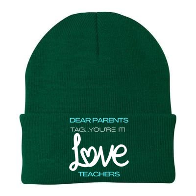 Dear Parents Tag You're It Love Teacher First Day Of School Gift Knit Cap Winter Beanie