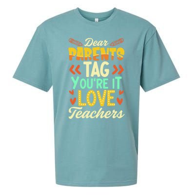 Dear Parents Tag You're It Love Teacher Funny Graduation Gift Sueded Cloud Jersey T-Shirt