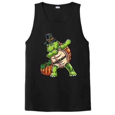 Dabbing Pilgrim Turtle Thanksgiving Cool Gift PosiCharge Competitor Tank