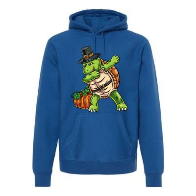 Dabbing Pilgrim Turtle Thanksgiving Cool Gift Premium Hoodie