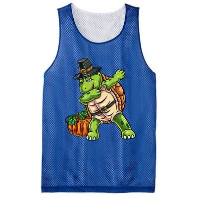 Dabbing Pilgrim Turtle Thanksgiving Cool Gift Mesh Reversible Basketball Jersey Tank