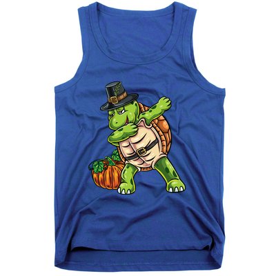 Dabbing Pilgrim Turtle Thanksgiving Cool Gift Tank Top