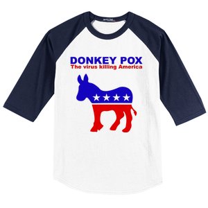 Donkey Pox The Virus Killing America Funny Baseball Sleeve Shirt